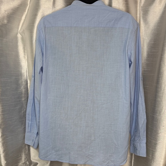 Men’s 2XL Kurta Punjabi Light Blue Long Sleeve 1/2 Button Unbranded Dress Shirt - Picture 4 of 9